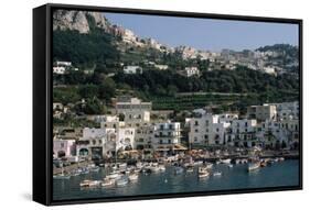 Capri Harbor-Vittoriano Rastelli-Framed Stretched Canvas