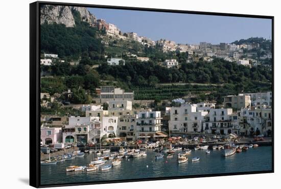 Capri Harbor-Vittoriano Rastelli-Framed Stretched Canvas