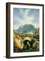 Capri, Ponte Di Tiberio (Oil on Canvas)-Consalvo Carelli-Framed Giclee Print