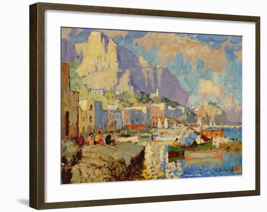 Capri Seascape-Konstantin Ivanovich Gorbatov-Framed Giclee Print