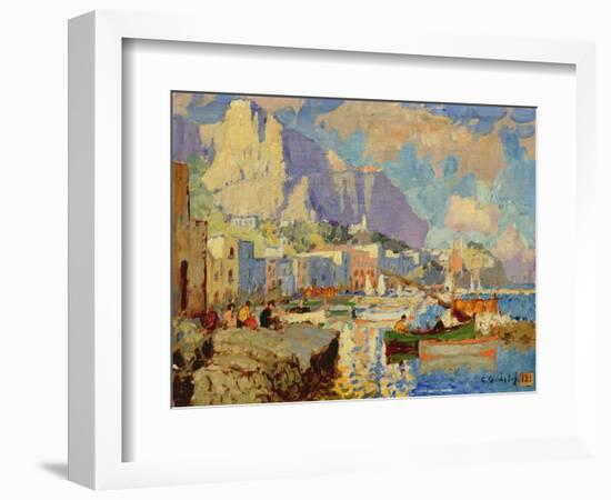 Capri Seascape-Konstantin Ivanovich Gorbatov-Framed Giclee Print