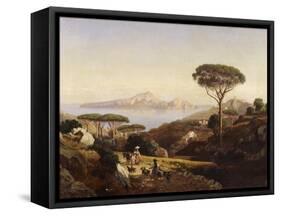 Capri Seen from Massa-Nicola Palizzi-Framed Stretched Canvas