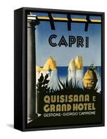 Capri Travel Poster-null-Framed Stretched Canvas