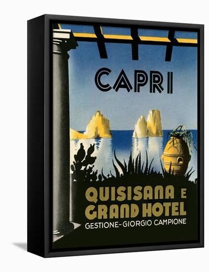 Capri Travel Poster-null-Framed Stretched Canvas