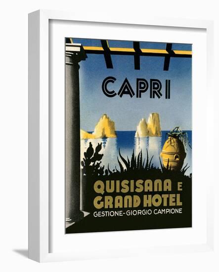 Capri Travel Poster-null-Framed Art Print