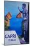 Capri view with Ancient Roman Empire Statue Poster-Markus Bleichner-Mounted Art Print