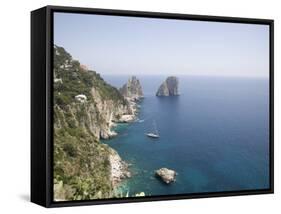 Capri, with the Famous Faraglioni Rocks on the Back Ground, Capri, Bay of Naples, Italy-Olivieri Oliviero-Framed Stretched Canvas