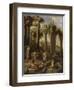 Capricci of Classical Ruins with Water Carriers, Philosophers and Noblemen (Left Panel)-Giovanni Ghisolfi (Circle of)-Framed Giclee Print