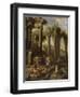 Capricci of Classical Ruins with Water Carriers, Philosophers and Noblemen (Left Panel)-Giovanni Ghisolfi (Circle of)-Framed Giclee Print