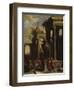 Capricci of Classical Ruins with Water Carriers, Philosophers and Noblemen (Right Panel)-Giovanni Ghisolfi (Circle of)-Framed Giclee Print