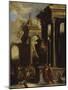 Capricci of Classical Ruins with Water Carriers, Philosophers and Noblemen (Right Panel)-Giovanni Ghisolfi (Circle of)-Mounted Giclee Print