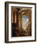 Capricci of Roman Ruins with Figures-Giovanni Paolo Pannini-Framed Giclee Print