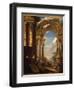 Capricci of Roman Ruins with Figures-Giovanni Paolo Pannini-Framed Giclee Print