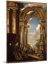 Capricci of Roman Ruins with Figures-Giovanni Paolo Pannini-Mounted Giclee Print