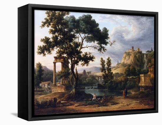 Capriccio Landscape-Jean Victor Bertin-Framed Stretched Canvas