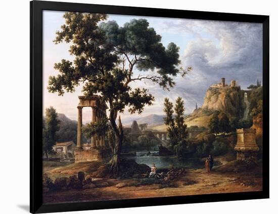 Capriccio Landscape-Jean Victor Bertin-Framed Art Print