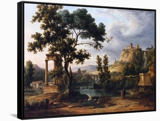 Capriccio Landscape-Jean Victor Bertin-Framed Stretched Canvas