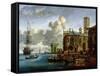 Capriccio of a Mediterranean Port-Abraham Storck-Framed Stretched Canvas