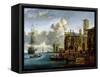 Capriccio of a Mediterranean Port-Abraham Storck-Framed Stretched Canvas