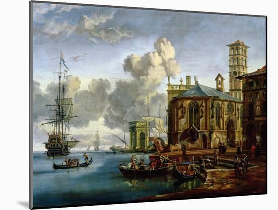 Capriccio of a Mediterranean Port-Abraham Storck-Mounted Giclee Print