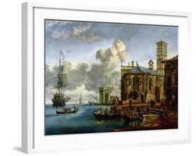 Capriccio of a Mediterranean Port-Abraham Storck-Framed Giclee Print