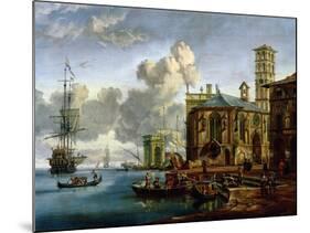 Capriccio of a Mediterranean Port-Abraham Storck-Mounted Giclee Print