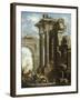 Capriccio of Classical Ruins with the Death of St Francis Xavier-Gian Paolo Panini-Framed Giclee Print