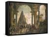 Capriccio of the Ruins of Rome-Giovanni Paolo Pannini-Framed Stretched Canvas