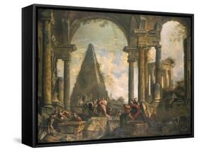 Capriccio of the Ruins of Rome-Giovanni Paolo Pannini-Framed Stretched Canvas