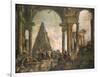 Capriccio of the Ruins of Rome-Giovanni Paolo Pannini-Framed Giclee Print