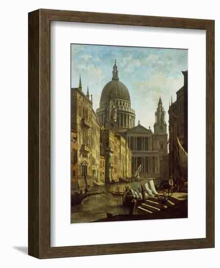 Capriccio: St Paul's and a Venetian Canal-William Marlow-Framed Giclee Print