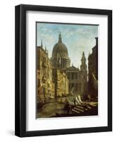 Capriccio: St Paul's and a Venetian Canal-William Marlow-Framed Giclee Print