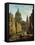 Capriccio: St Paul's and a Venetian Canal-William Marlow-Framed Stretched Canvas