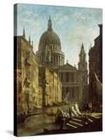 Capriccio: St Paul's and a Venetian Canal-William Marlow-Stretched Canvas