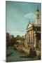 Capriccio: The Rialto Bridge and the Church of S. Giorgio Maggiore, c.1750-Canaletto-Mounted Giclee Print