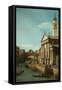 Capriccio: The Rialto Bridge and the Church of S. Giorgio Maggiore, c.1750-Canaletto-Framed Stretched Canvas