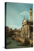 Capriccio: The Rialto Bridge and the Church of S. Giorgio Maggiore, c.1750-Canaletto-Stretched Canvas