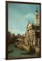 Capriccio: The Rialto Bridge and the Church of S. Giorgio Maggiore, c.1750-Canaletto-Framed Giclee Print