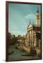 Capriccio: The Rialto Bridge and the Church of S. Giorgio Maggiore, c.1750-Canaletto-Framed Giclee Print