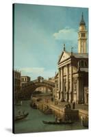 Capriccio: The Rialto Bridge and the Church of S. Giorgio Maggiore, c.1750-Canaletto-Stretched Canvas