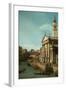 Capriccio: The Rialto Bridge and the Church of S. Giorgio Maggiore, c.1750-Canaletto-Framed Giclee Print