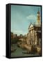 Capriccio: The Rialto Bridge and the Church of S. Giorgio Maggiore, c.1750-Canaletto-Framed Stretched Canvas