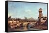 Capriccio Veneto-Canaletto-Framed Stretched Canvas