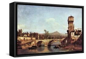 Capriccio Veneto-Canaletto-Framed Stretched Canvas