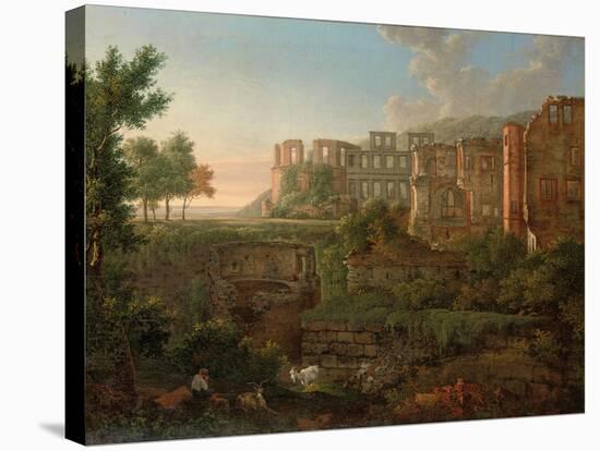 Capriccio View of the Ruins of Heidelberg Castle-Johann Martin Von Rohden-Stretched Canvas