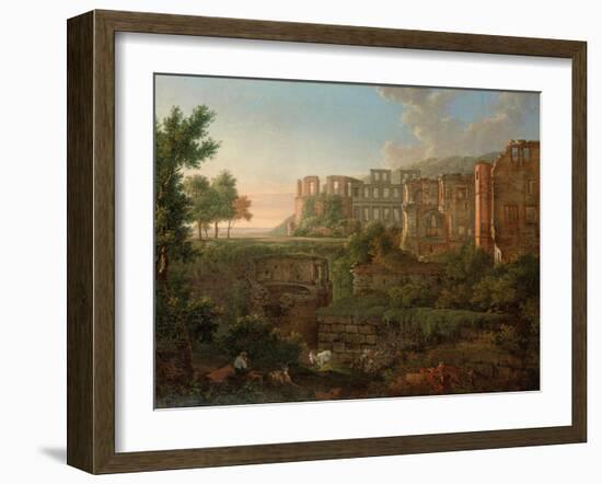 Capriccio View of the Ruins of Heidelberg Castle-Johann Martin Von Rohden-Framed Giclee Print