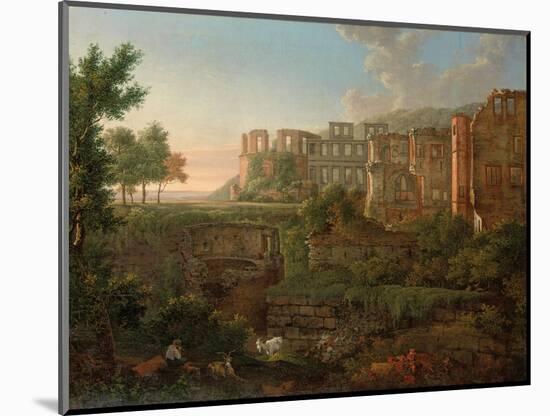 Capriccio View of the Ruins of Heidelberg Castle-Johann Martin Von Rohden-Mounted Premium Giclee Print