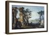 Capriccio with Classical Arch and Goats-Michele Marieschi-Framed Giclee Print