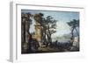 Capriccio with Classical Arch and Goats-Michele Marieschi-Framed Giclee Print