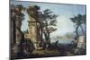 Capriccio with Classical Arch and Goats-Michele Marieschi-Mounted Giclee Print